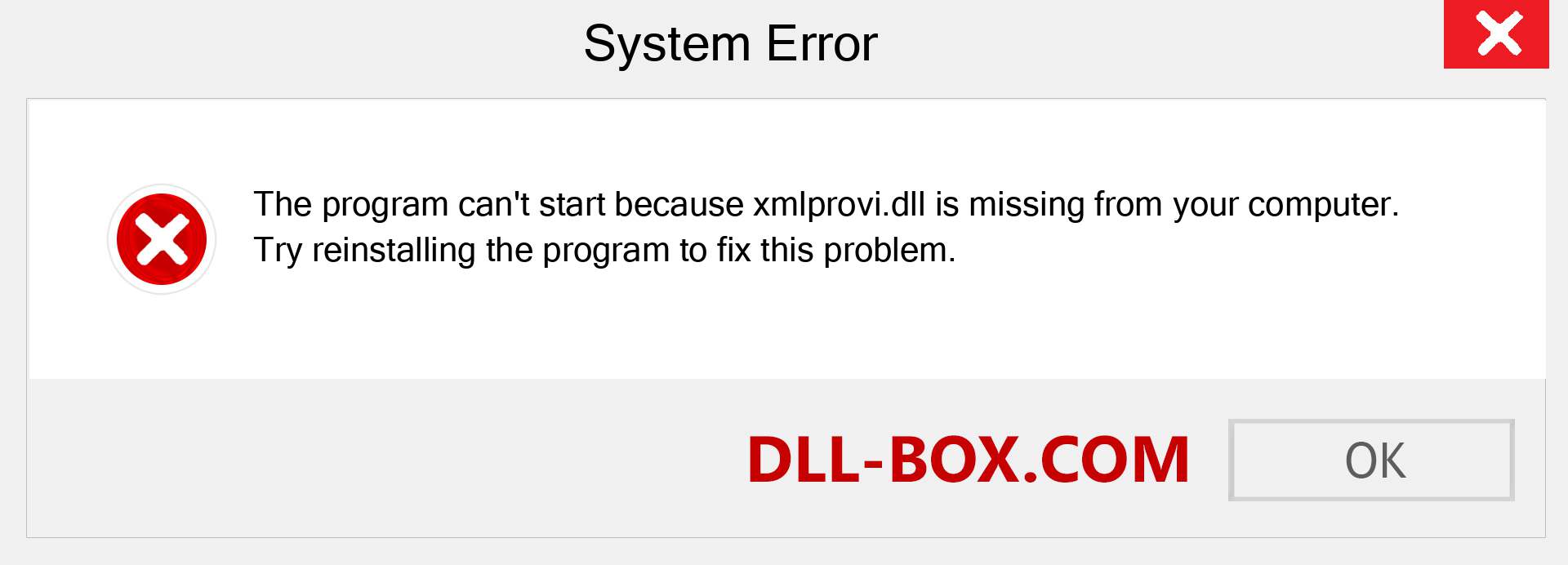  xmlprovi.dll file is missing?. Download for Windows 7, 8, 10 - Fix  xmlprovi dll Missing Error on Windows, photos, images